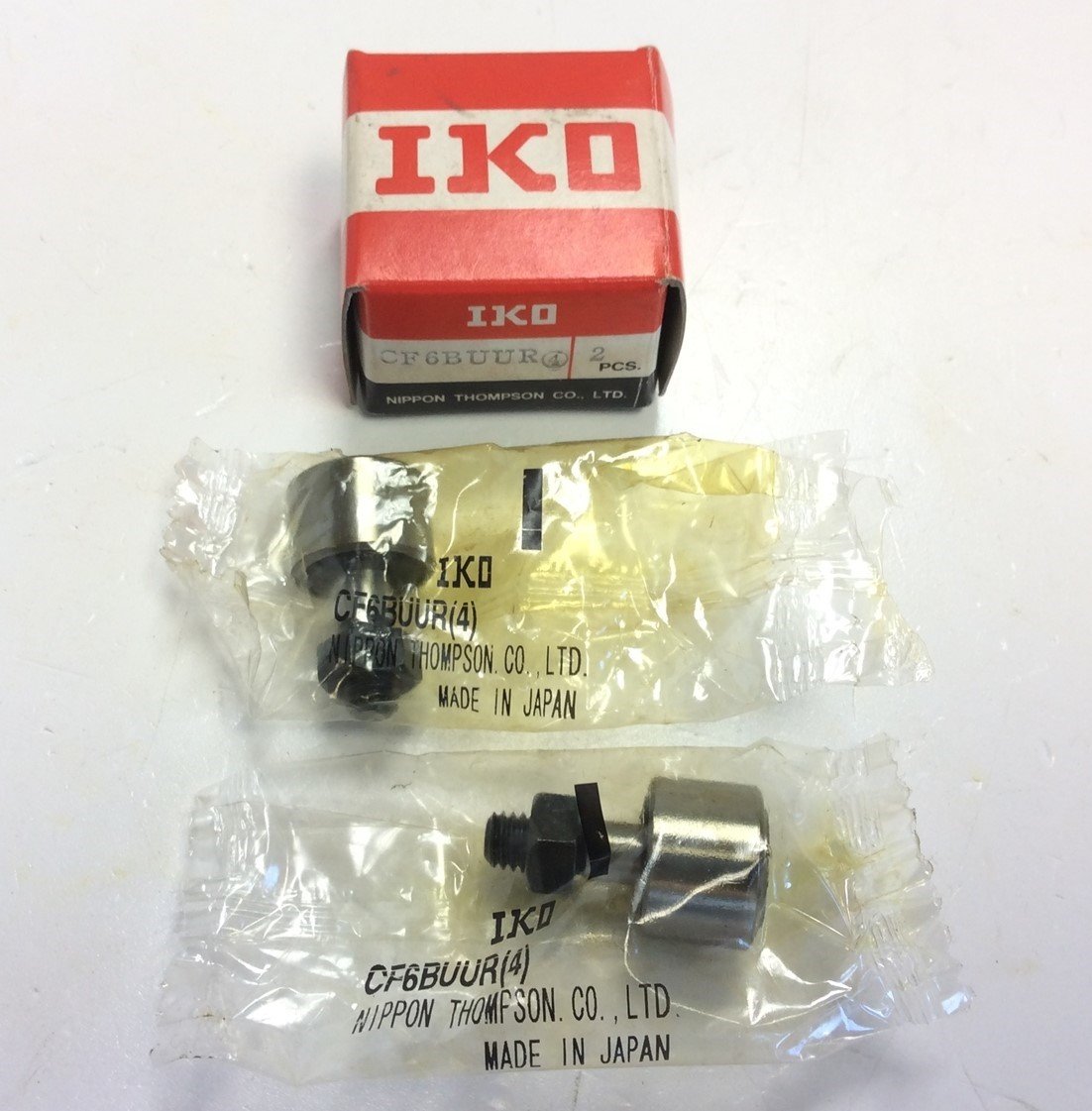 New Lot of 2 IKO CF6BUUR Cam Followers 6 mm Stud Diameter, 16 mm OD, 11 mm Width