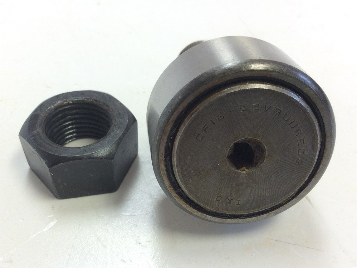 Used IKO CF 16-52VBUUR E02 Cam Follower 16 mm Stud Diameter, 35 mm OD, 18 mm Width