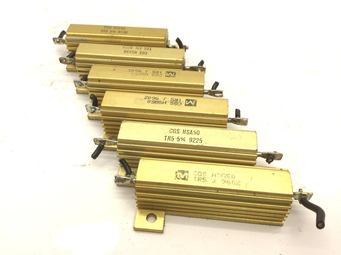 Used Lot of 6 TE Connectivity CGS HSA50 1R5 Resistors, Res: 1.5 Ohm, Power: 50 Watt