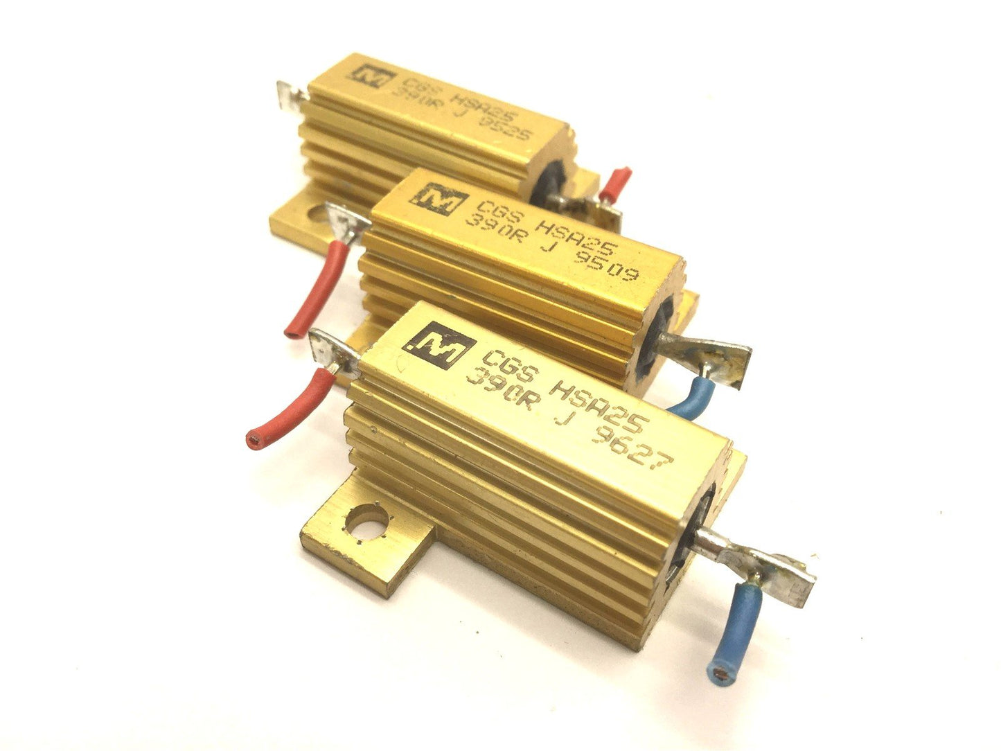 Used Lot of 3 TE Connectivity CGS HSA25 390R Resistors Res: 390 Ohm Power: 25 Watt