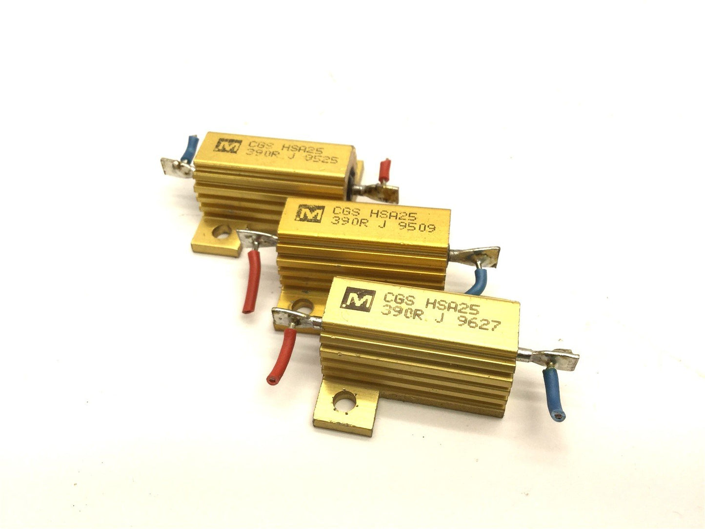 Used Lot of 3 TE Connectivity CGS HSA25 390R Resistors Res: 390 Ohm Power: 25 Watt