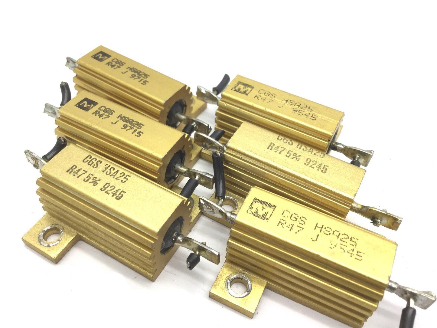 Used Lot of 6 TE Connectivity CGS HSA25 R47 Resistors Res: 0.47 Ohm Power: 25 Watt