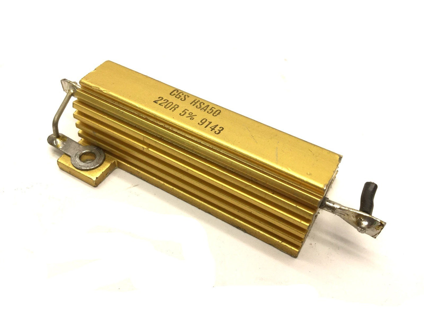 Used Lot of 6 CGS HSA50 220R Power Resistors, 220 Ohms, 5% Tolerance, 50 Watt