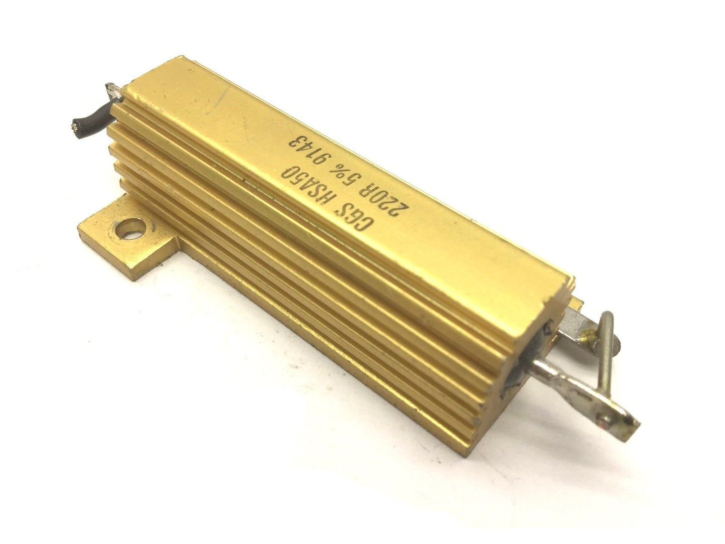 Used Lot of 6 CGS HSA50 220R Power Resistors, 220 Ohms, 5% Tolerance, 50 Watt