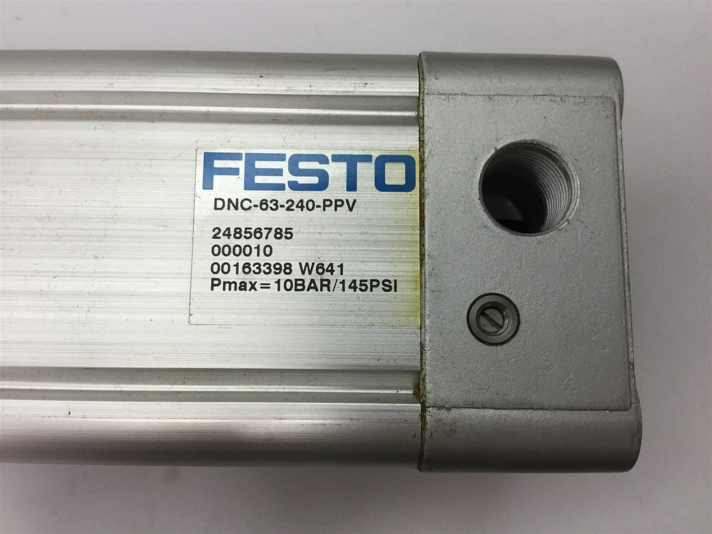 Used Festo DNC-63-240-PPV Pneumatic Cylinder, Stroke: 240mm, Bore: 63mm, 10bar/145psi