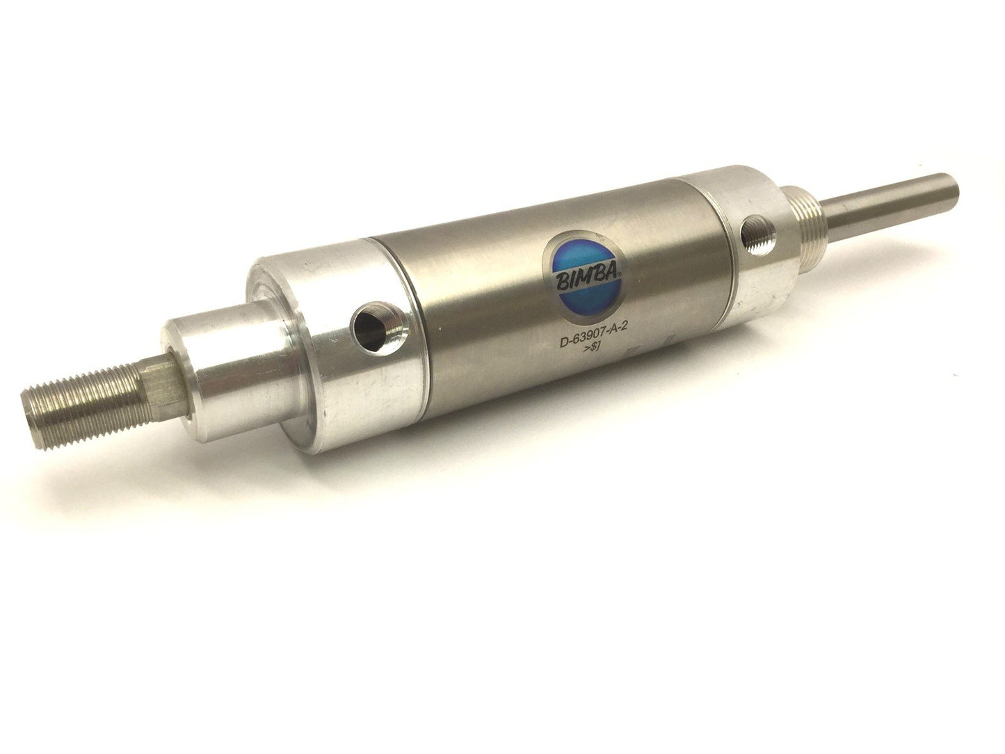 Used Bimba D-63907-A-2 Double Acting Cylinder, Hallow Rod, Ports: 1/4" NPT