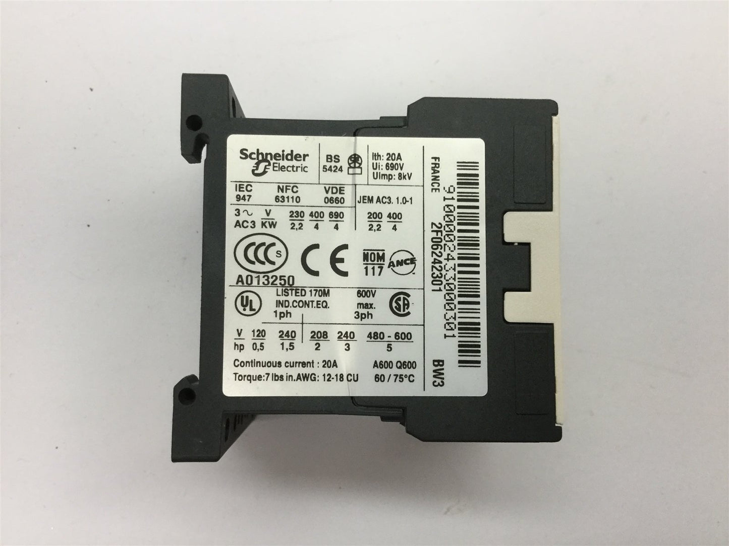 Used Telemecanique LP4K0910BW3 Contactor, 3-Pole with N/O Auxiliary, Coil: 24VDC