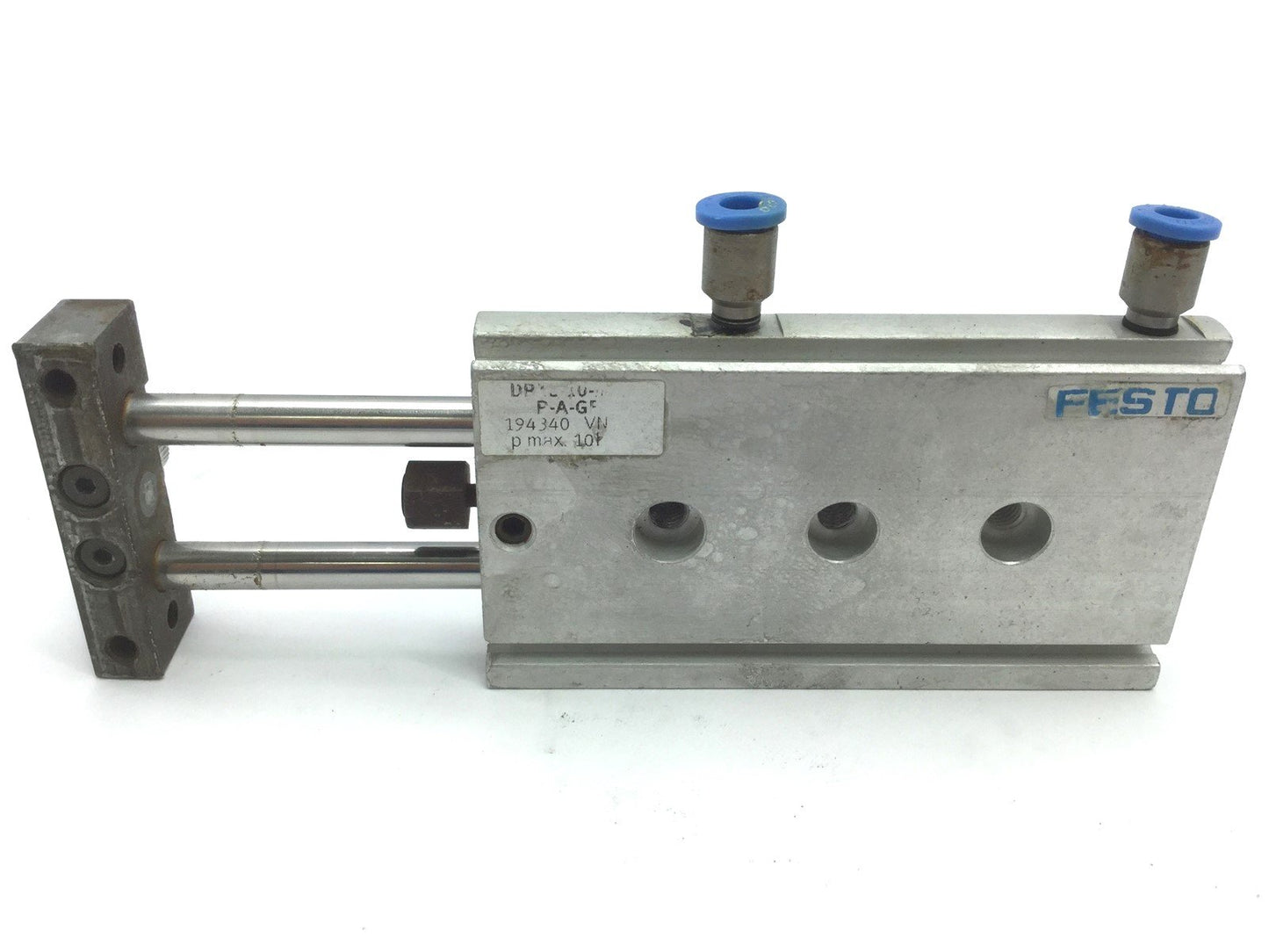 Used Festo DPZC-10-30-P-A-GF Twin Cylinders W/ Yoke Plate, Stroke: 30mm, Piston: 10mm