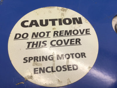 Used Blue Spring Motor, Outside Diameter: 10.75" Height: 2" Shaft Diameter: 0.44"