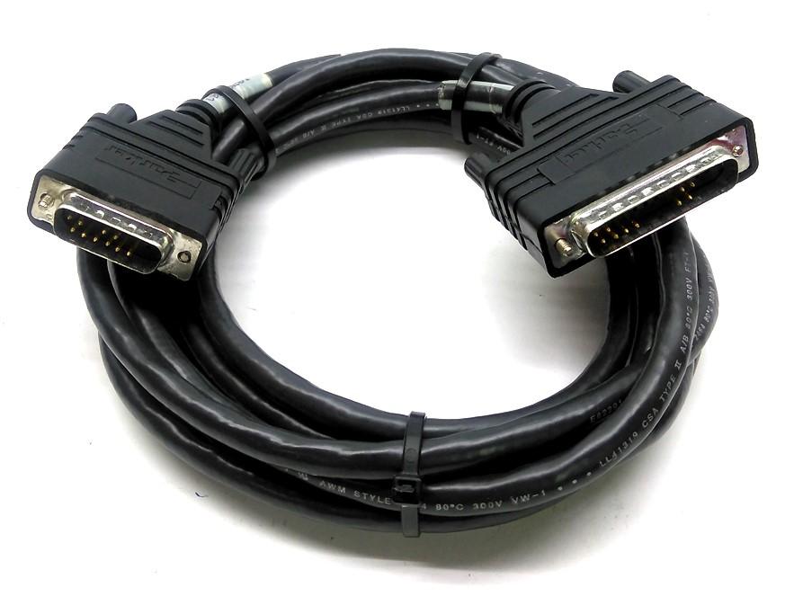 Used Parker 71-016137-10 Rev C Indexer/Drive Cable, 15-Pin, 25-Pin D-Sub, 10'