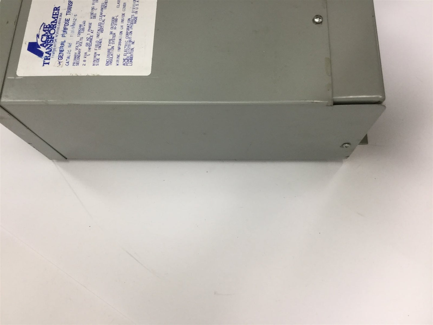 Used Acme T-2-53042-S General Purpose Transformer, Pri: 120/240V, Sec: 120/240V, 2kVA