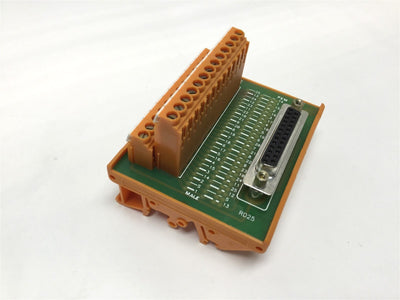 Used Weidmuller 910645/67 Terminal Block Interface Breakout Board D Sub 25, 150V 1.5A