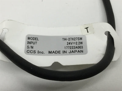 Used CCS TH-27X27SW High Output Flat Backlight Unit White LED, 27mm x 27mm, 24VDC
