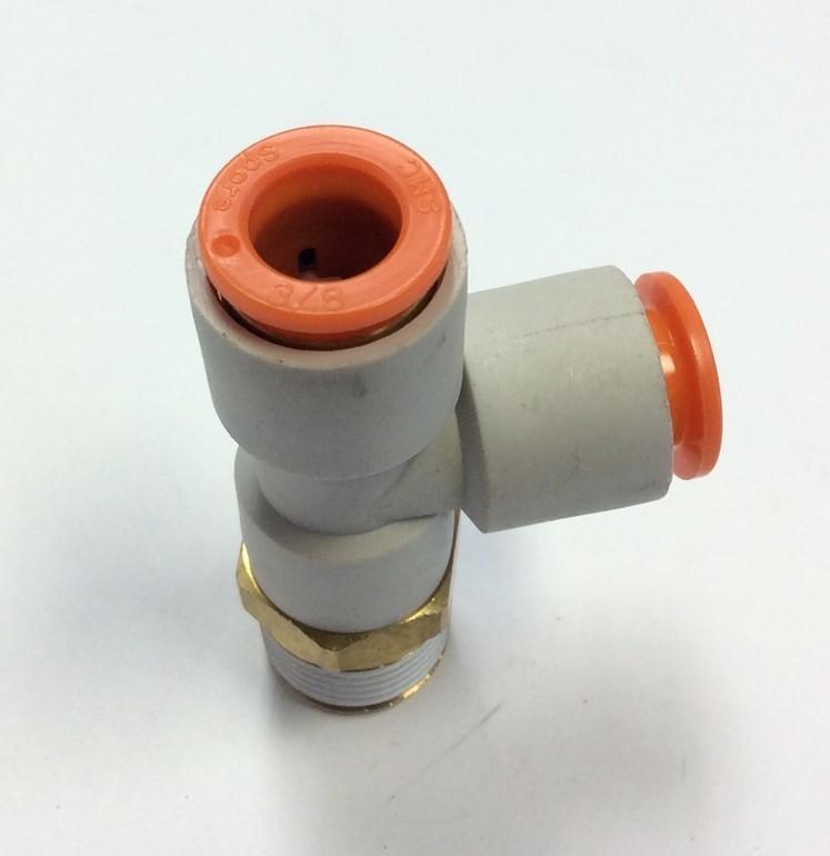 New – Open box Lot of 11 SMC KQ2Y11-36S Pneumatic Male Run Tee Fittings, 3/8" NPT, 3/8" Tubing