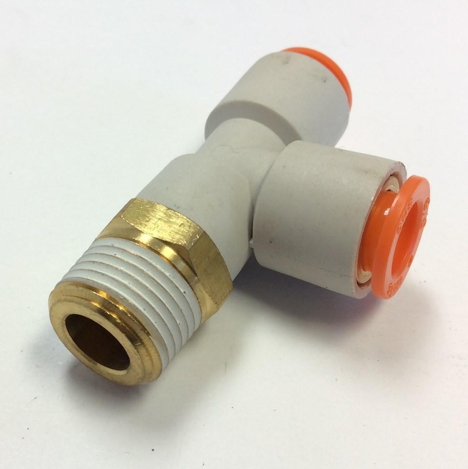 New – Open box Lot of 11 SMC KQ2Y11-36S Pneumatic Male Run Tee Fittings, 3/8" NPT, 3/8" Tubing