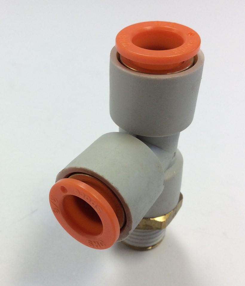 New – Open box Lot of 12 SMC KQ2Y11-35S Pneumatic Male Run Tee Fittings, 1/4" NPT, 3/8" Tubing