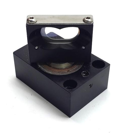 Used GSI Lumonics JK 700 Laser Focusing Prism, 90° Turning 3/4 x 1/2" Reflective Area