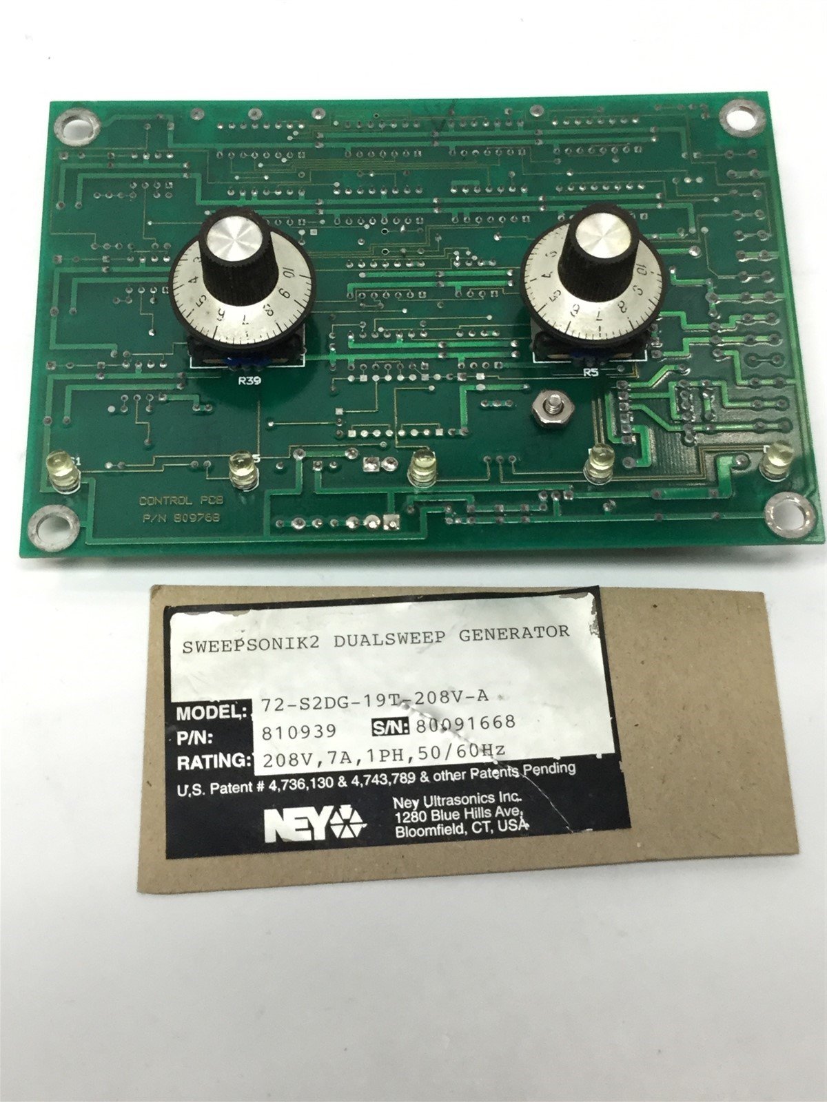 Used NEY Sweepsonik 2 Dualsweep Microsonic Generator Control Circuit Board