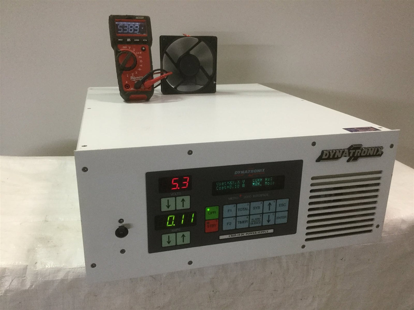 Used Dynatronix CRS9-10 DC Power Supply, Out: 9V 10A w/Microstar & PLC Analog *Detail