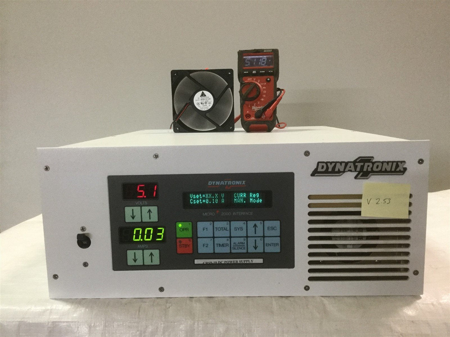 Used Dynatronix CRS9-10 DC Power Supply, Out: 9V 10A w/Microstar & Analog PLC *Detail