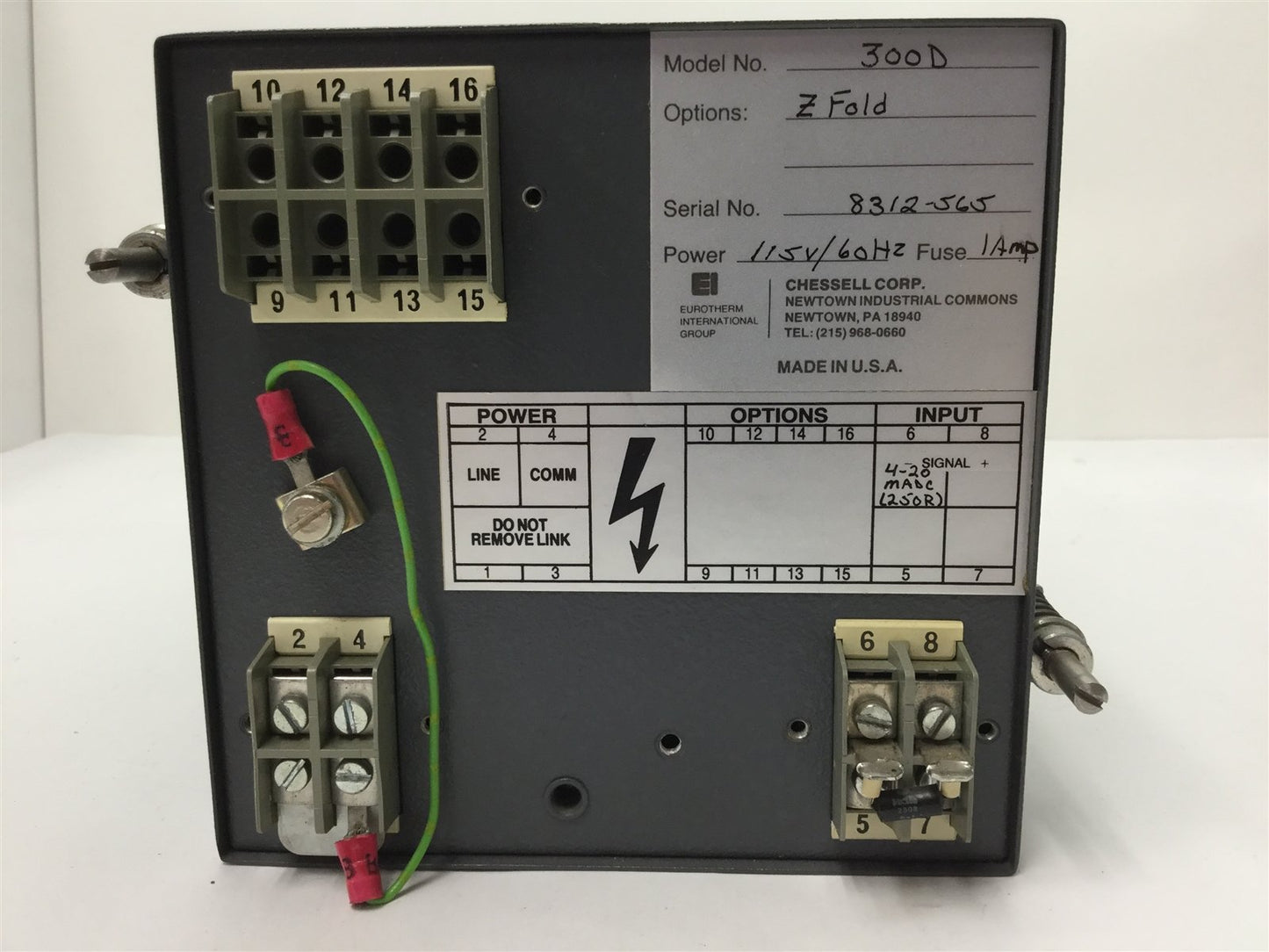 Used Chessell 300D Z-Fold Thermal Chart Recorder, Range: 0-500°F, 20min per cm
