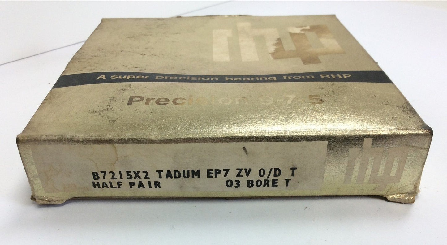 New Lot of 2 RHP Precision Angular Contact B7215X2 Taum EP7 Ball Bearing 130mm OD