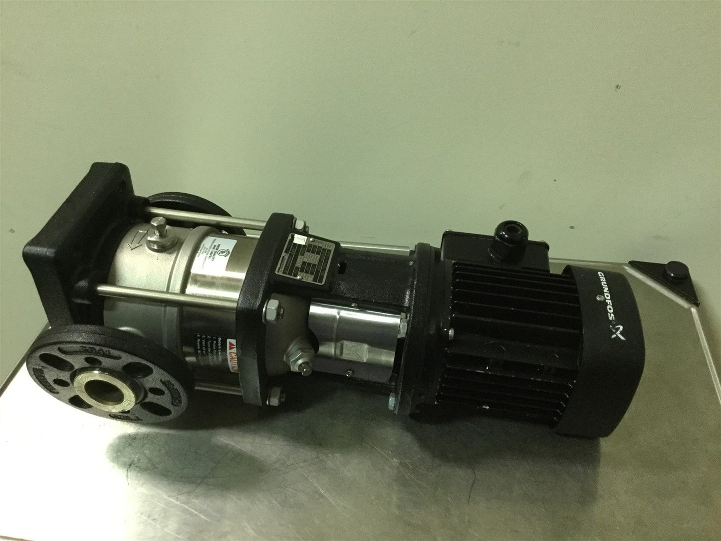 Used Grundfos CRN1S-5 A-FGJ-G-E-HQQE Vertical Water Pump Ports DN 50 Pressure 360PSI