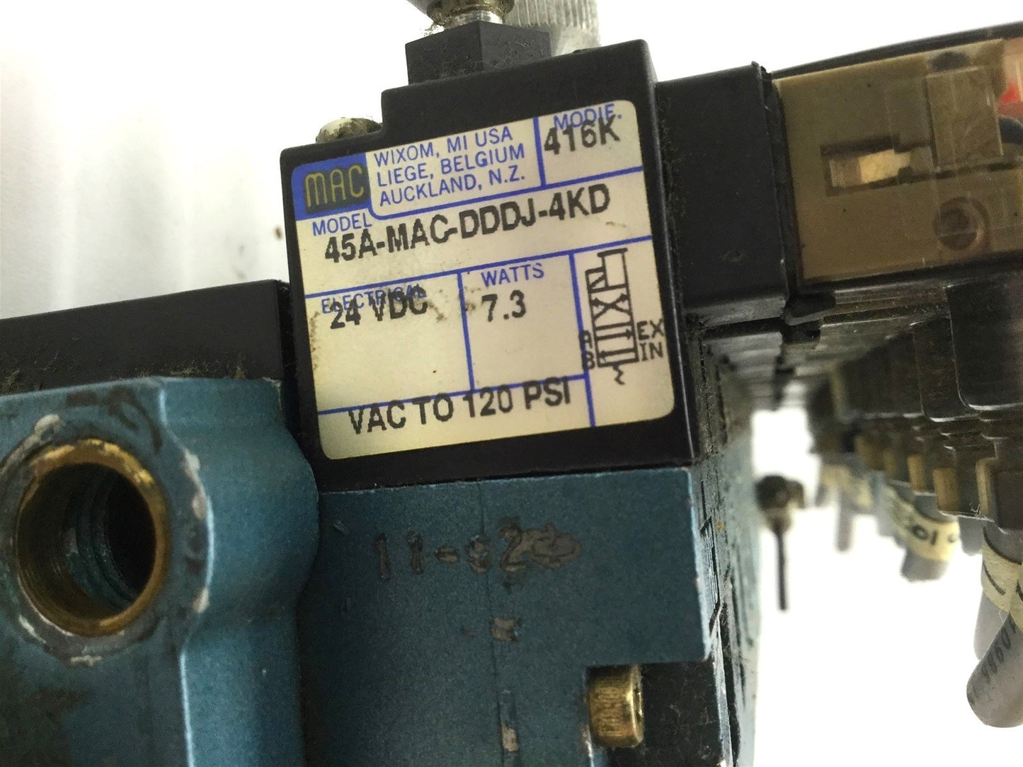 Used Lot of 16 Mac 45A-MAC-DDDJ-4KD Solenoid Valve, 2 Position 4 Way, 24VDC, 1/8 NPT