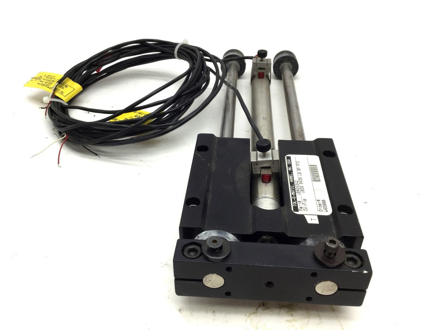Used Tol-O-Matic UB#24342 U-Block Guided Pneumatic Cylinder, Stroke: 5.375"
