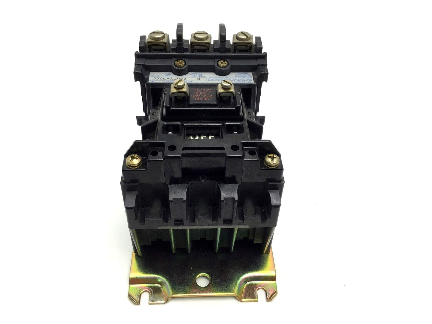 Used Allen Bradley 500L-AOD93 Lighting Contactor, Coil: 110-120VAC 50/60Hz, 600VAC