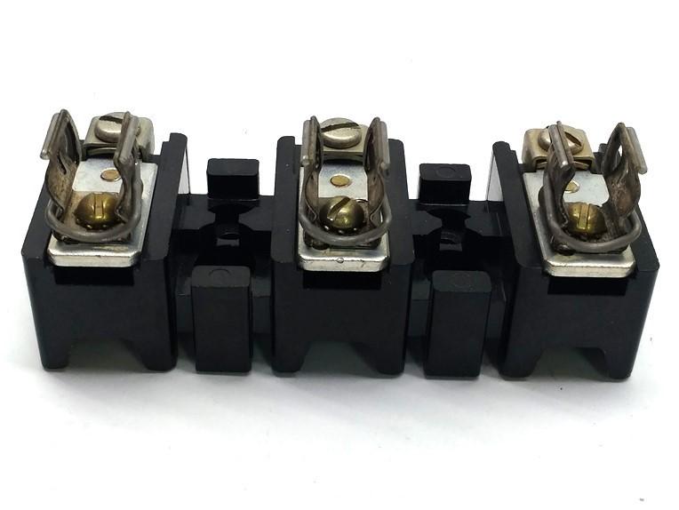 Used Lot of 4 Allen Bradley X-401977 Fuse Holder Block, 3-Pole, 30A 250VAC