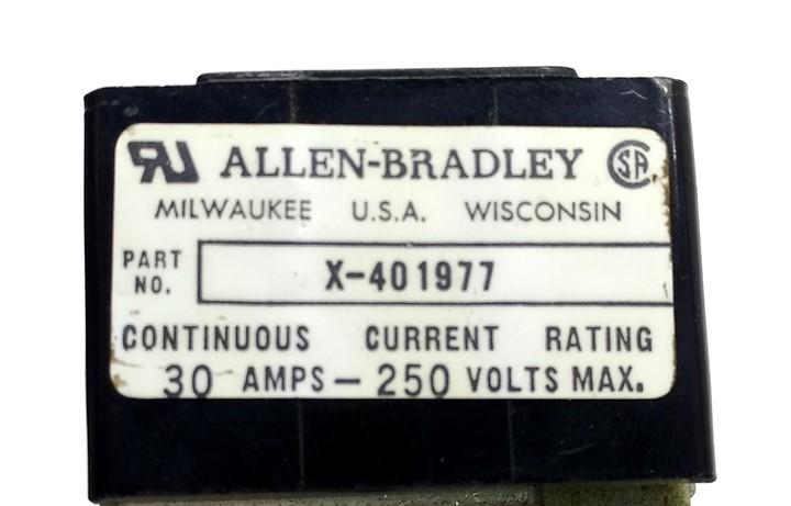 Used Lot of 4 Allen Bradley X-401977 Fuse Holder Block, 3-Pole, 30A 250VAC