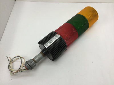 Used Federal Signal LSB Litestak Stack Light, Color: Red Green Amber, 24V-240V