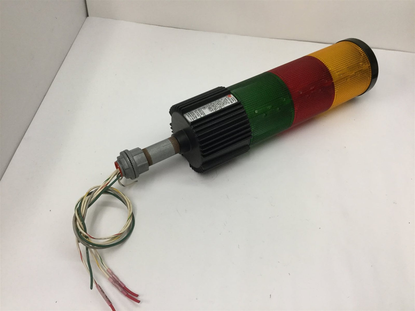 Used Federal Signal LSB Litestak Stack Light, Color: Red Green Amber, *No Bulbs*