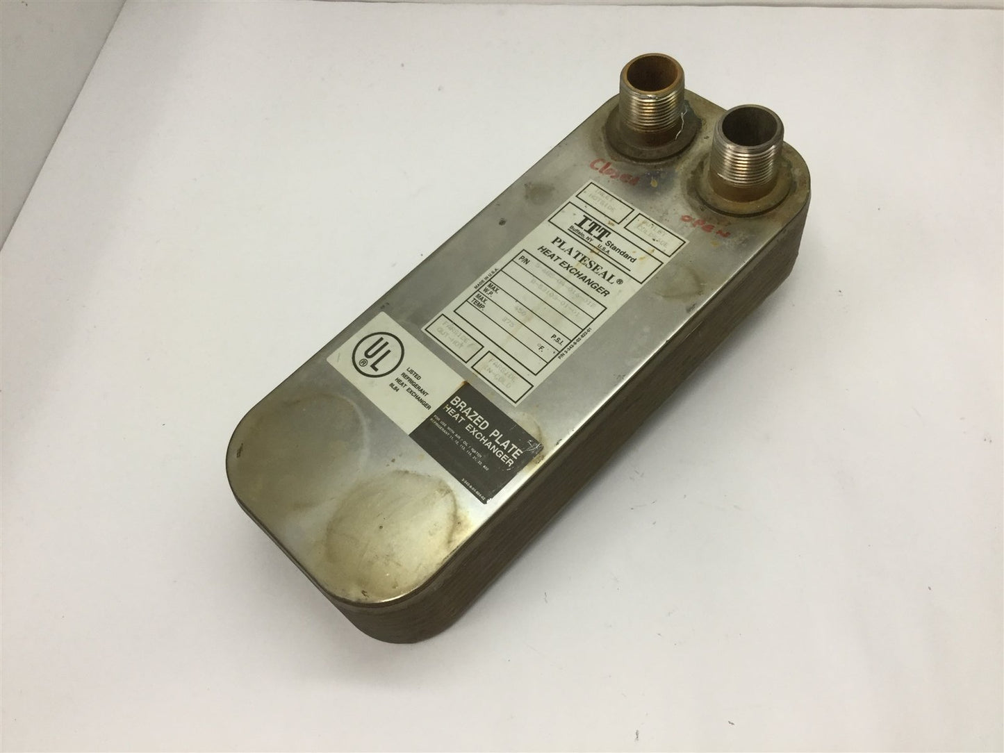 Used ITT Standard 5-685-04-016-012 Plateseal Heat Exchanger, Pressure: 450psi Max