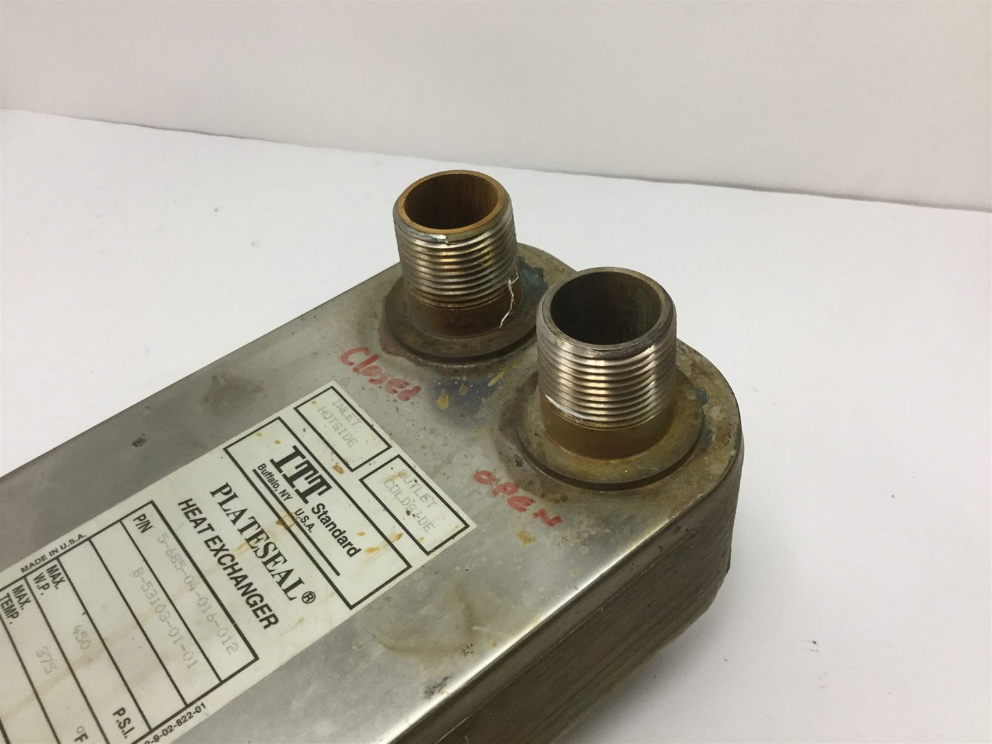 Used ITT Standard 5-685-04-016-012 Plateseal Heat Exchanger, Pressure: 450psi Max