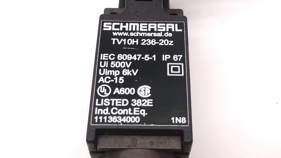 Used Schmersal TV10H 236-20z Position Switch Thermoplastic, 500V, 10A, Contacts: 2 NO
