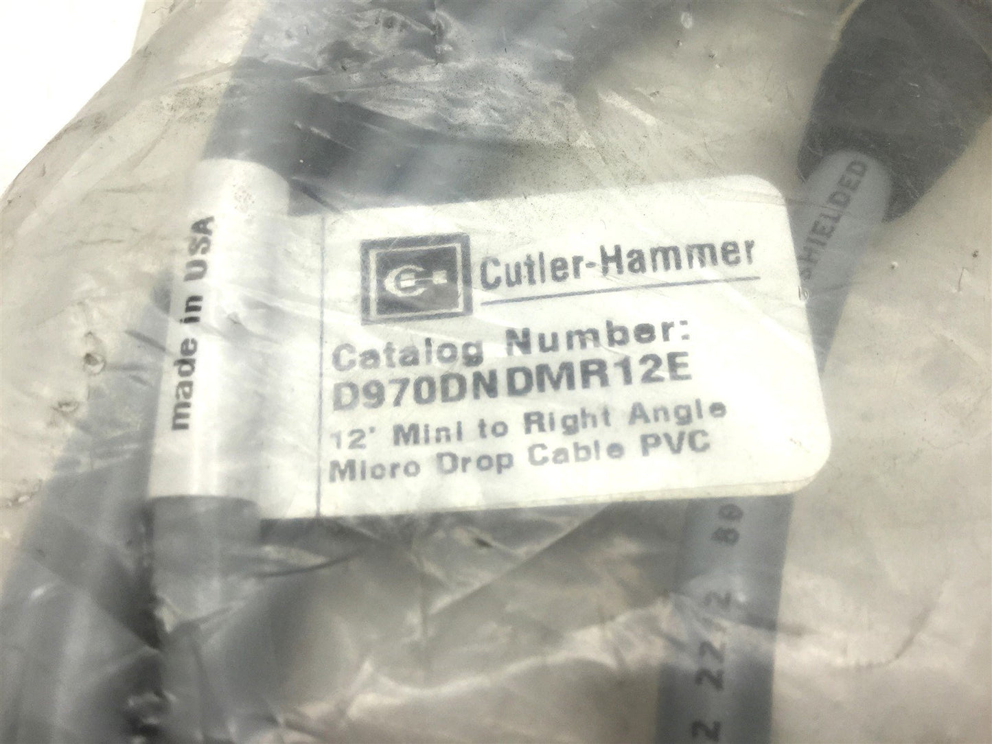 New – Open box Cutler Hammer D970DNDMR12 Mini to Right Angle Micro Drop Cable Length: 12'