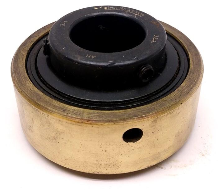 Used Seal Master 3-1 AH Ball Bearing, 1" Bore, 2 3/4" Diameter, w/ Set Screw Collar