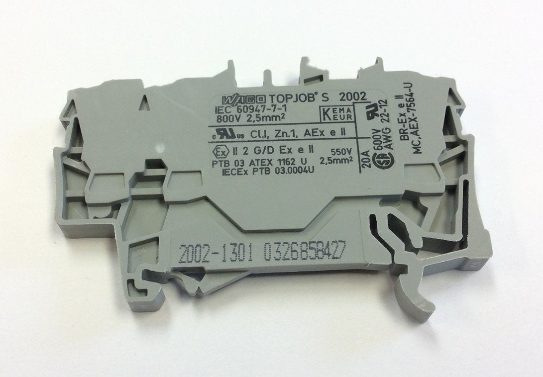 Used Lot of 32 Wago 2002-1301 TopJob Feedthrough Terminal Block 600V 20A 22-12 AWG