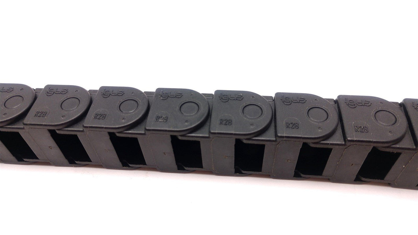 Used Igus R28 Energy Chain, 20 Links Long, 1" Wide, 5/8" In-Width, 19" Length