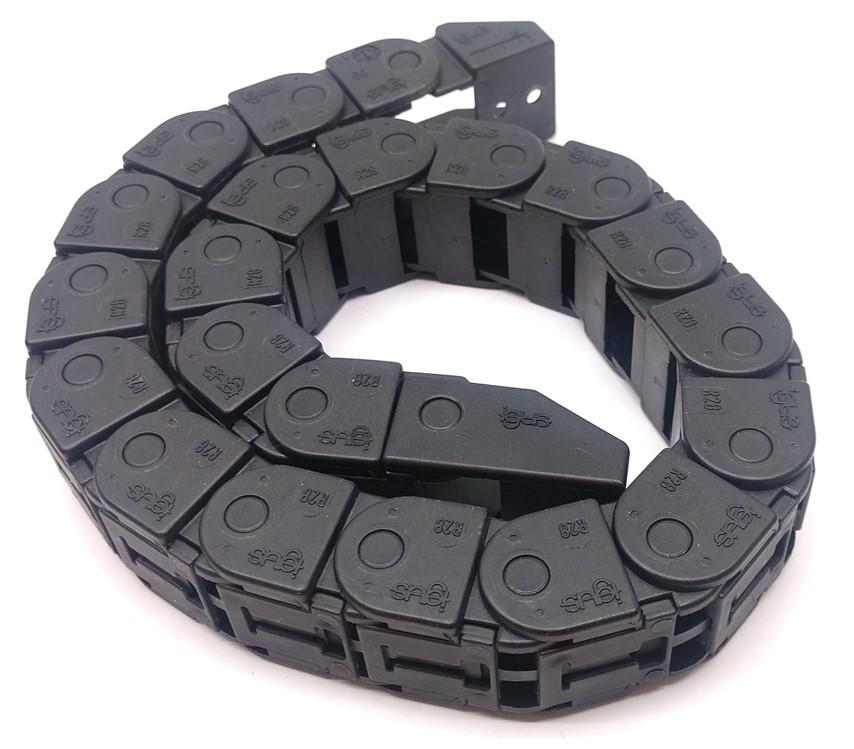 Used Igus R28 Energy Chain, 20 Links Long, 1" Wide, 5/8" In-Width, 19" Length
