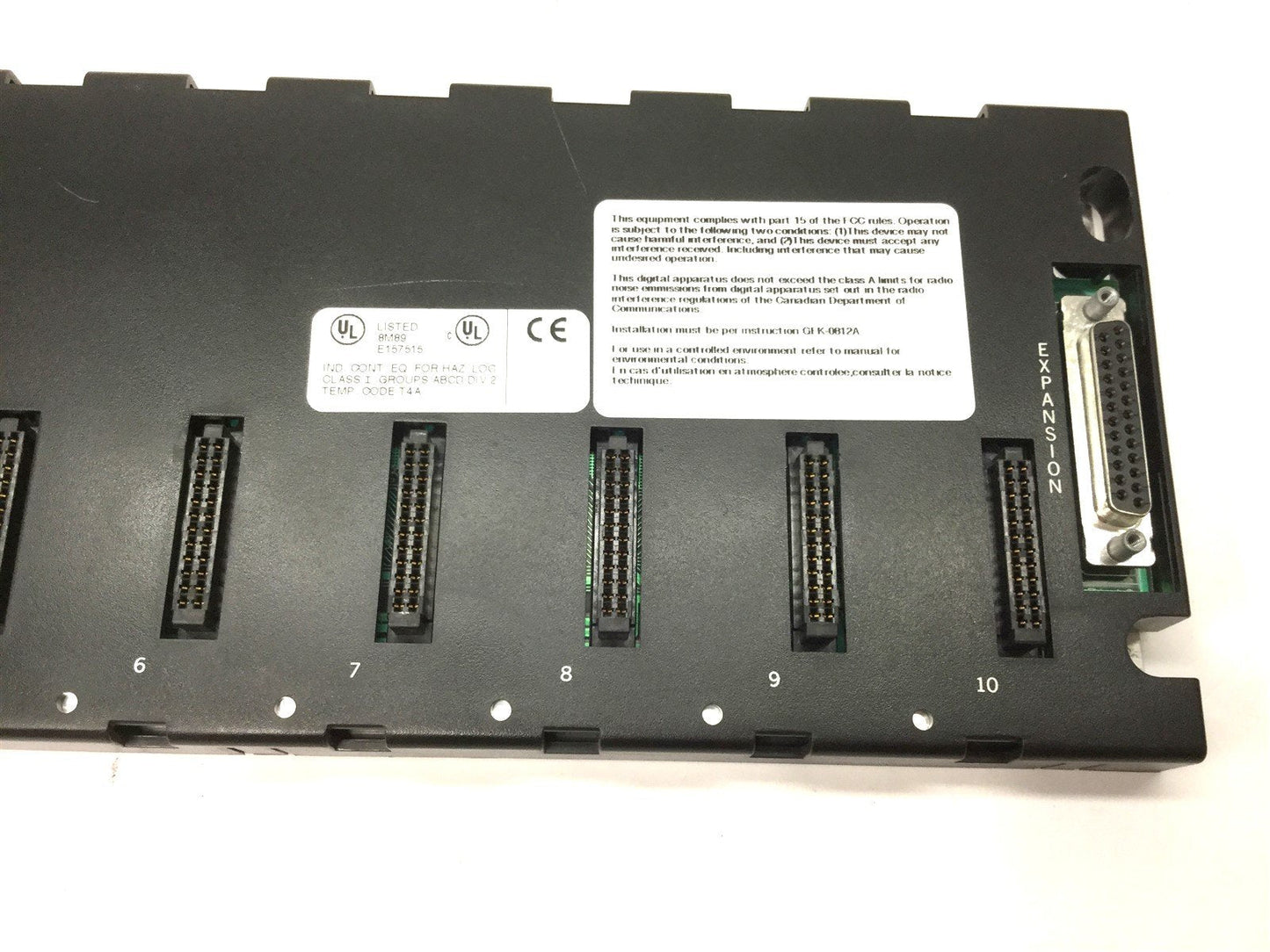 Used GE Fanuc IC693CHS391H PLC Expansion Base, 10-Slots, Dimensions: 443mm x 131mm