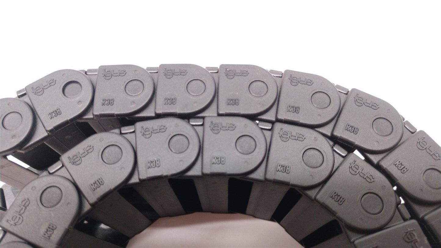 Used Igus R38 Energy Chain, 31 Links 27" Long, 2 1/4" Width, In-Width 2", Height 3/4"
