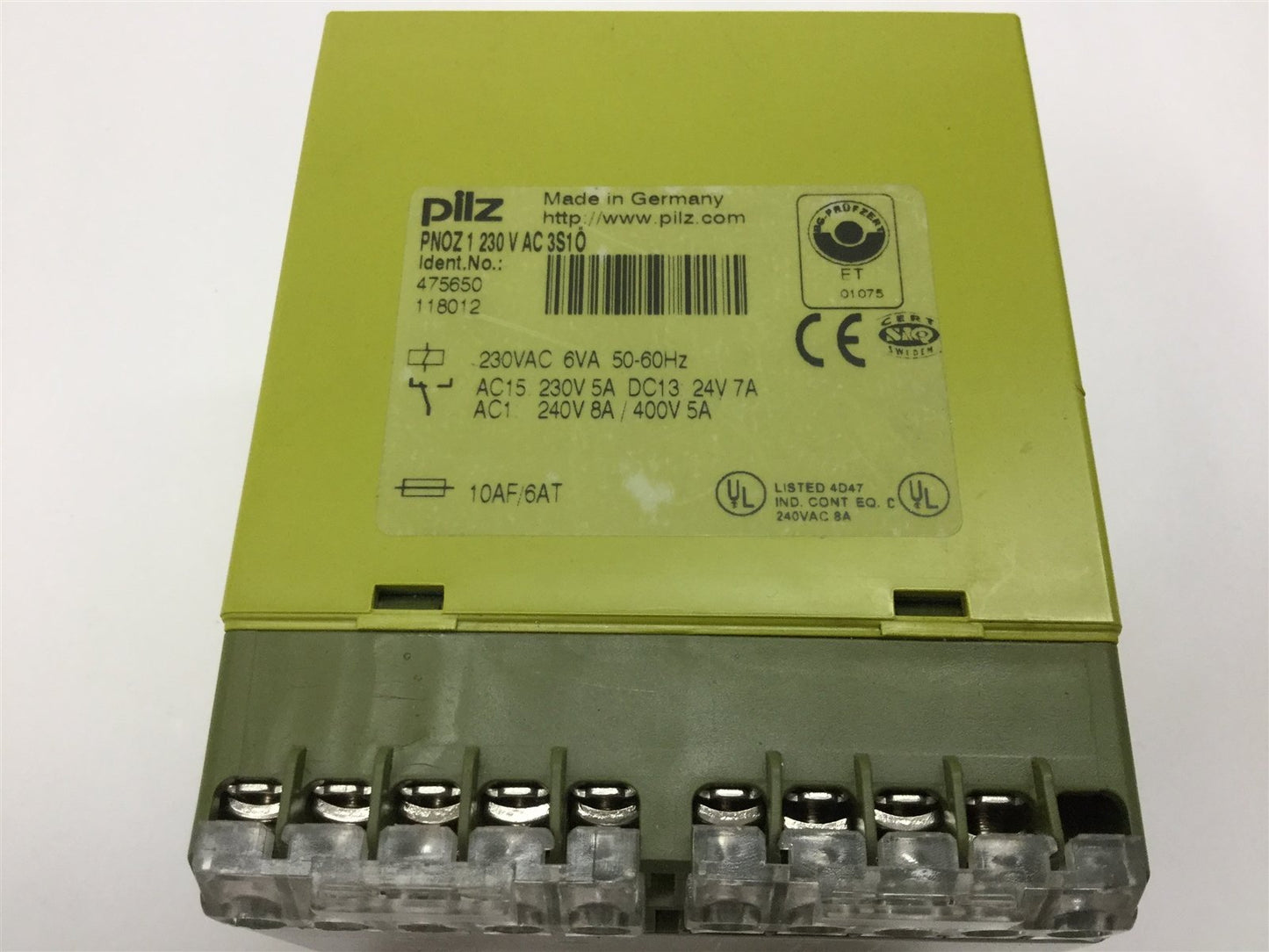 Used Pilz PNOZ 1 230 V AC 3S1Ö Safety Relay, Input: 230VAC 6VA, 3x N/O Contacts