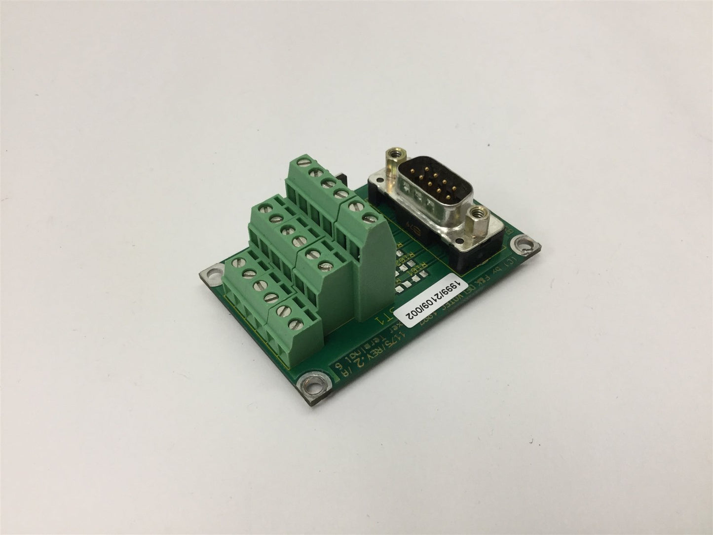 Used F&K Delvotec 1175 Rev.2/A Indexer Terminal 6, 9-Pin Male D-Sub to Screw Terminal