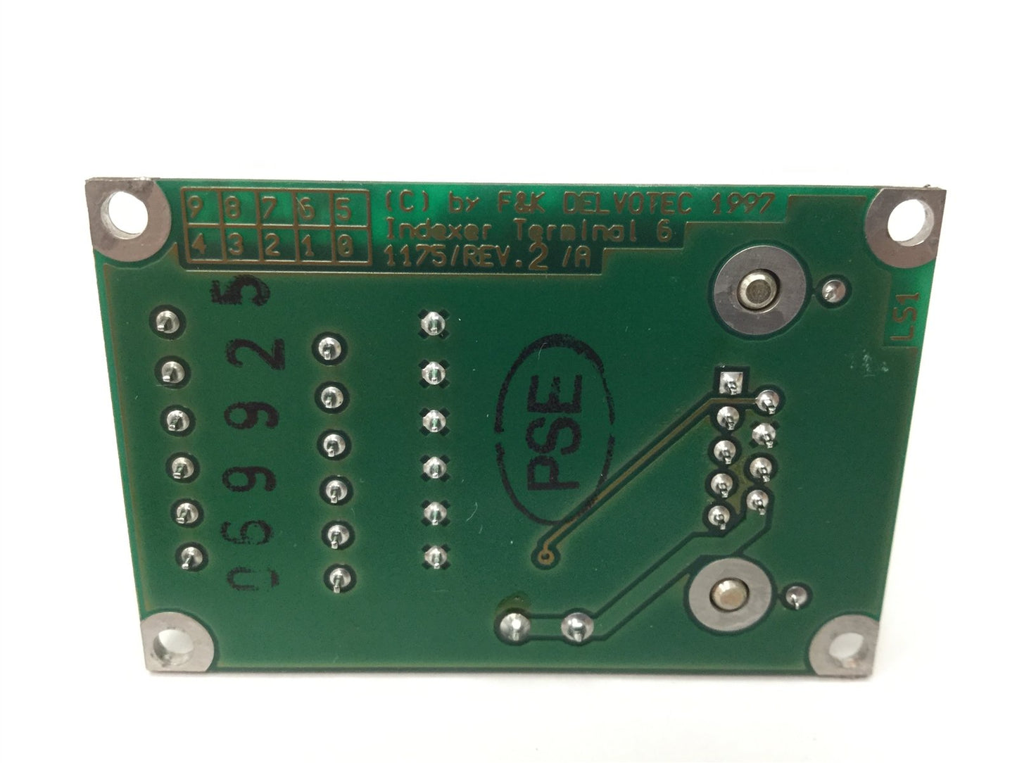 Used F&K Delvotec 1175 Rev.2/A Indexer Terminal 6, 9-Pin Male D-Sub to Screw Terminal
