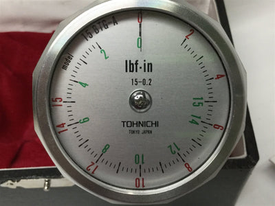 New – Open box Tohnichi 15BTG-A Torque Gauge Tester Keyless 3-Jaw Chuck, 2-15 lb-in, 0.2 Grad