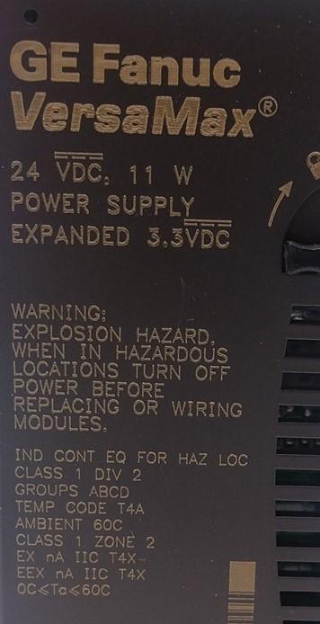 Used GE Fanuc IC200PWR002B VersaMax Power Supply w/ IC200PWB001C Booster Carrier
