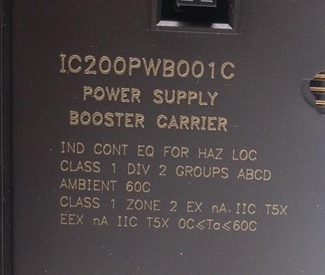 Used GE Fanuc IC200PWR002B VersaMax Power Supply w/ IC200PWB001C Booster Carrier